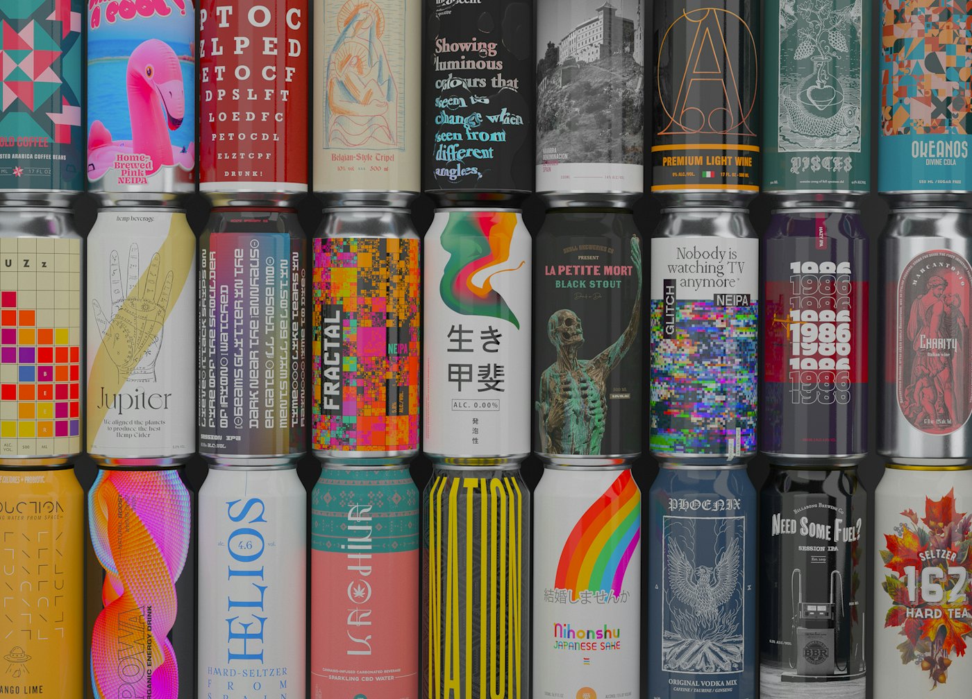 Labelled product cans